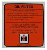 Aufkleber Ölfilter
