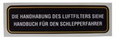 Aufkleber Luftfilter